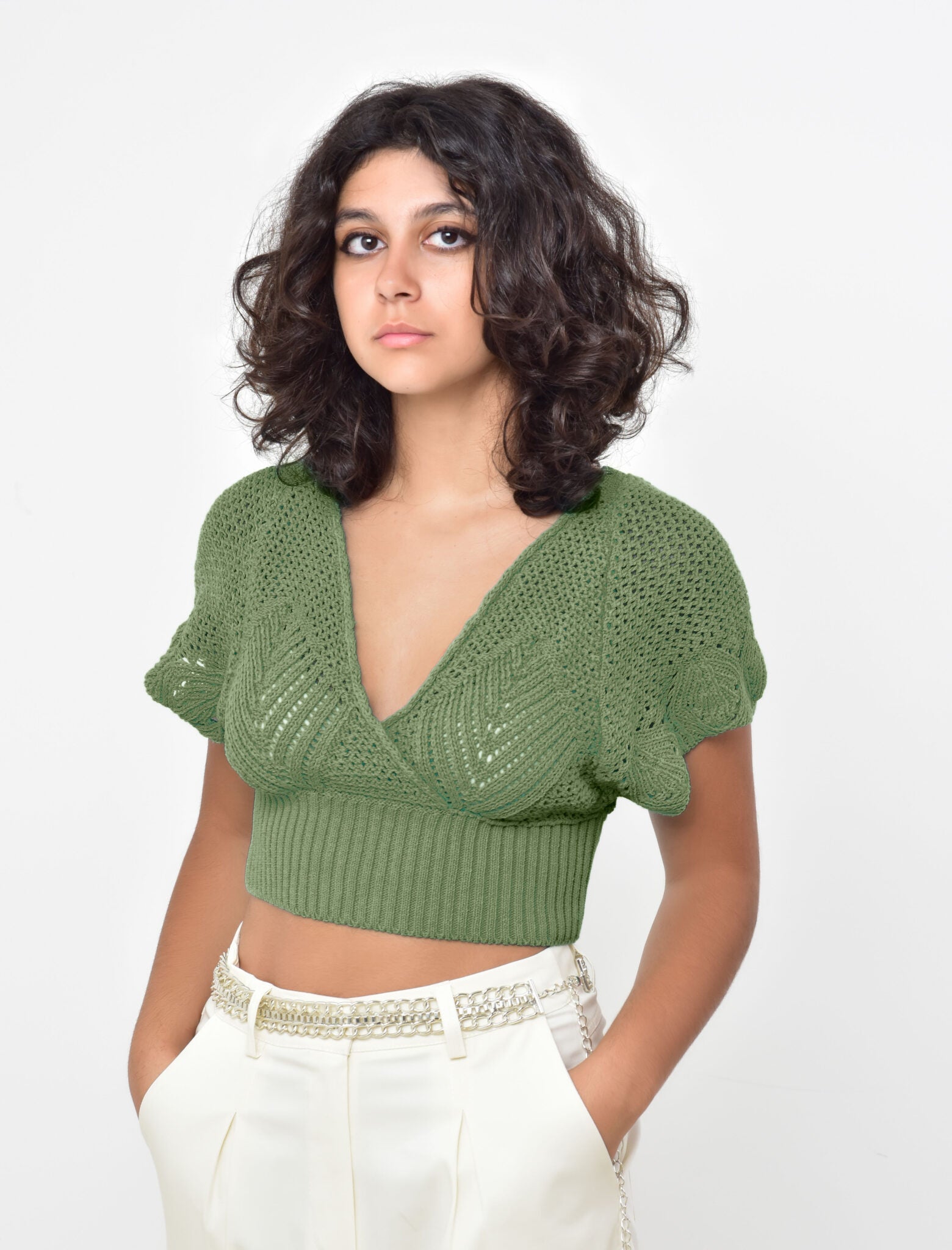 CROPPED TOP IN MAGLIA