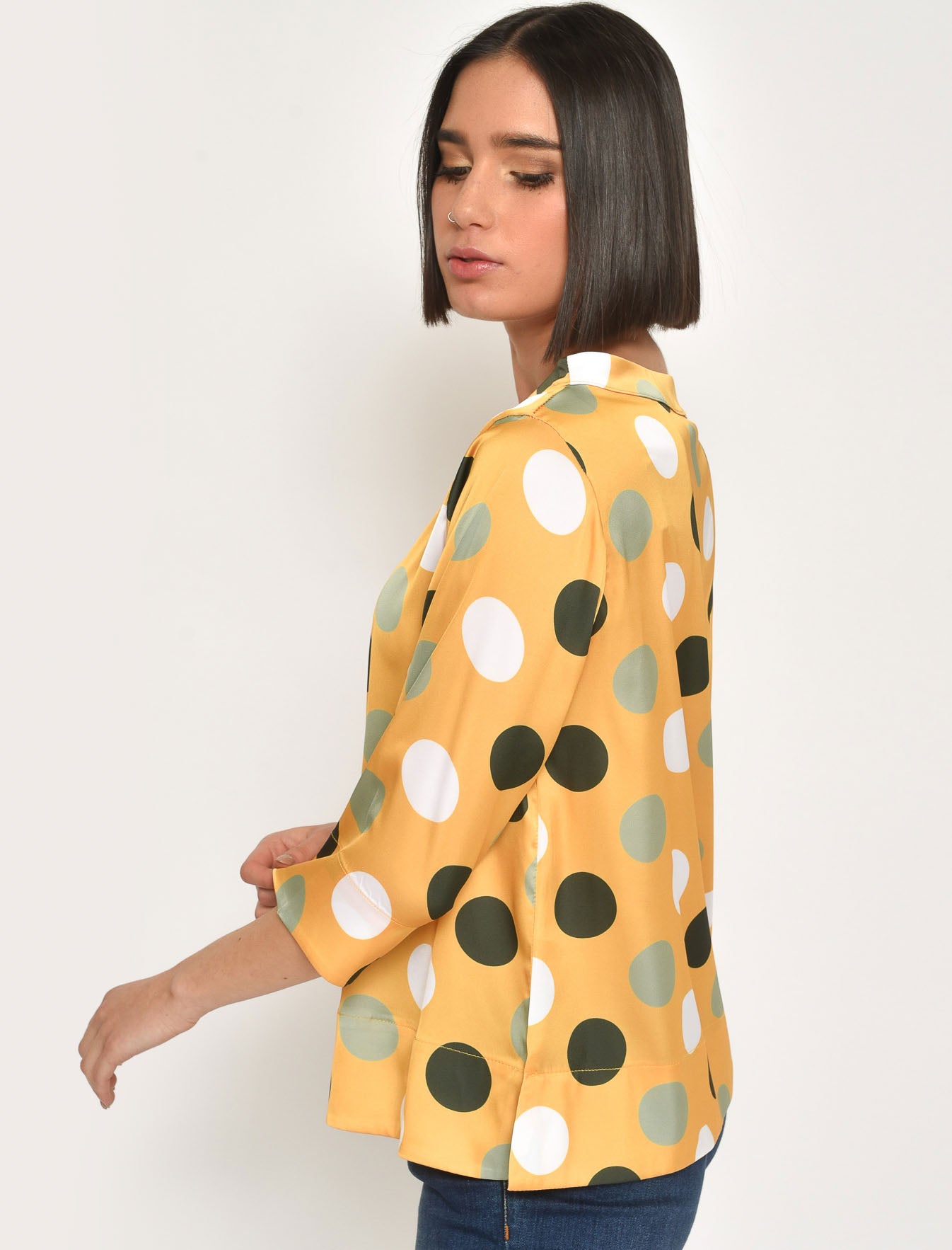 SILK BLOUSE WITH POLKA DOTS