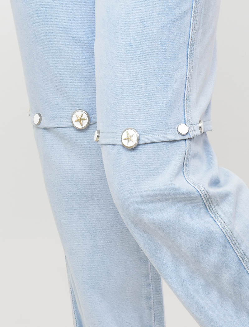 LIGHT BLUE JEANS PANTS CONVERTIBLE TO SHORT 2 IN 1