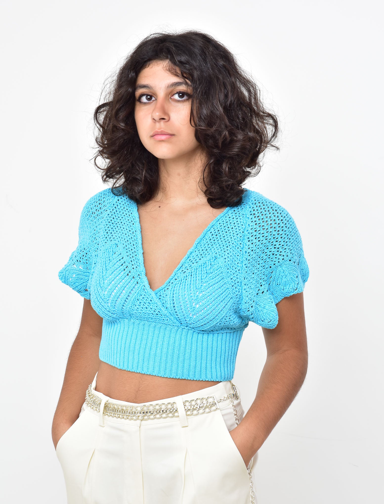 CROPPED TOP IN MAGLIA