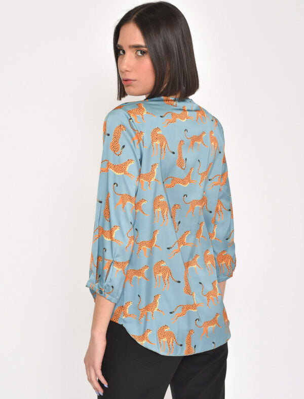RADIANT LEOPARD BLOUSE AVIO COLOR